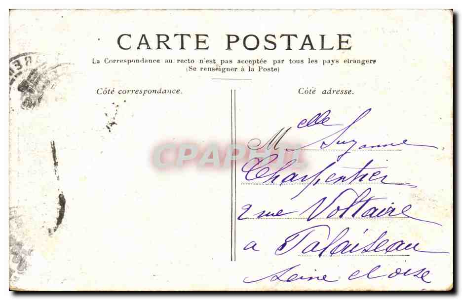 Paris CPA L'opera  — Rückseite
