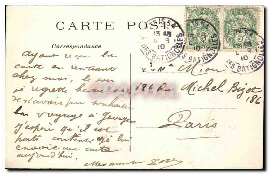 Paris CPA Opera — Rückseite