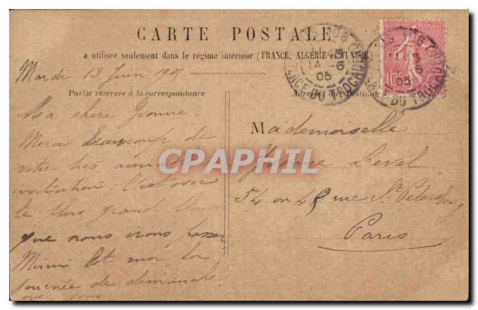 Paris CPA Opera — Verso