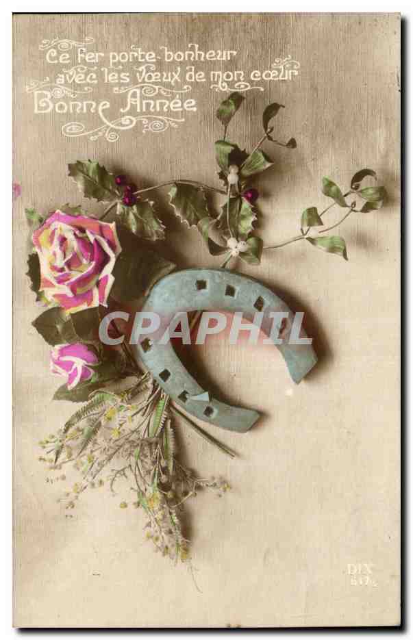CPA Fantaisie Fer a cheval