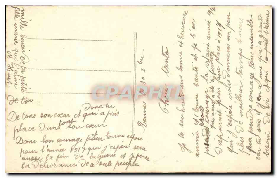 CPA Fantaisie Fer a cheval — Rückseite