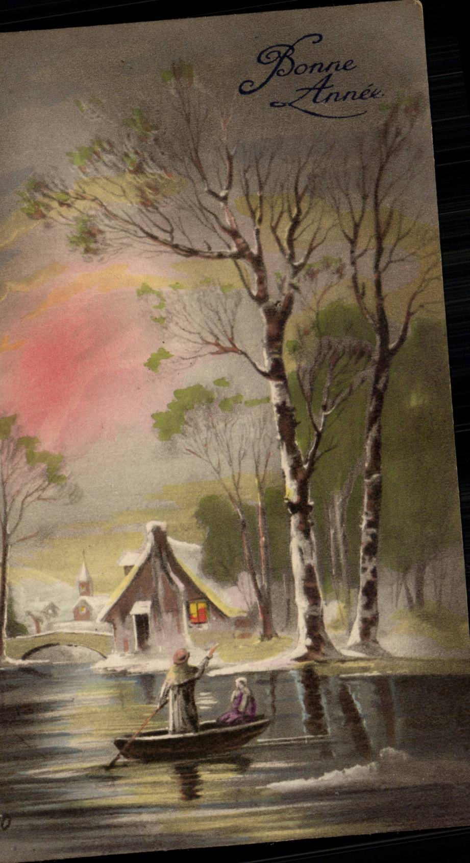 CPA Fantaisie Paysage Bonne annee