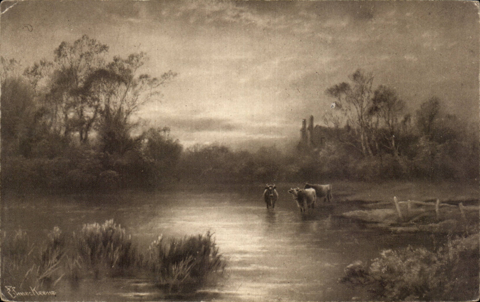 CPA Fantaisie Paysage Vaches