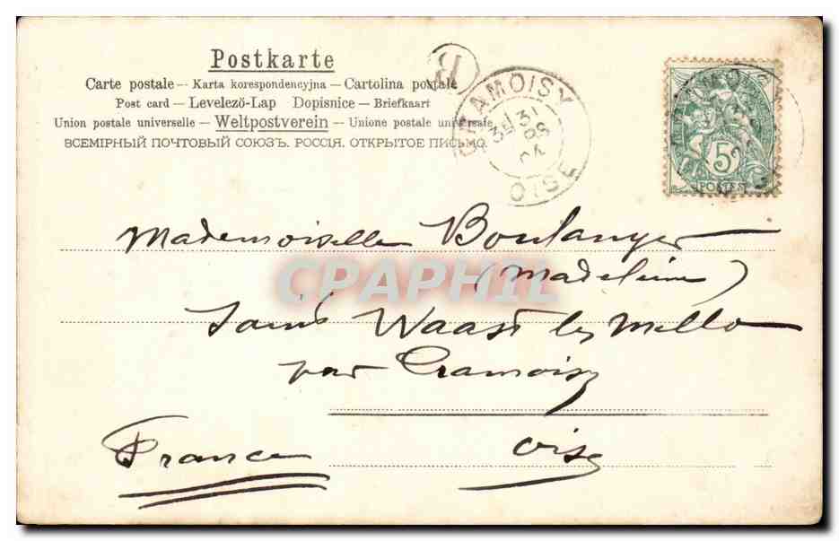CPA Fantaisie Fleurs Souvenir d'amitie — Verso