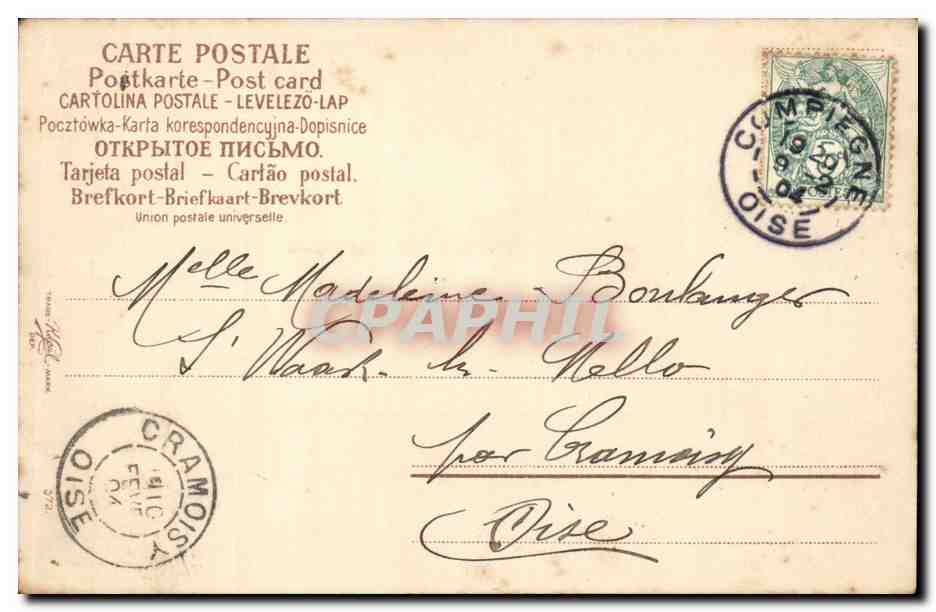 CPA Fantaisie Compiegne Paysans Glaneurs — Verso
