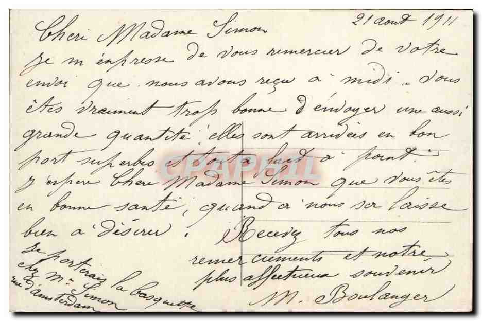 CPA Fantaisie Fleurs Doux souvenir — Back