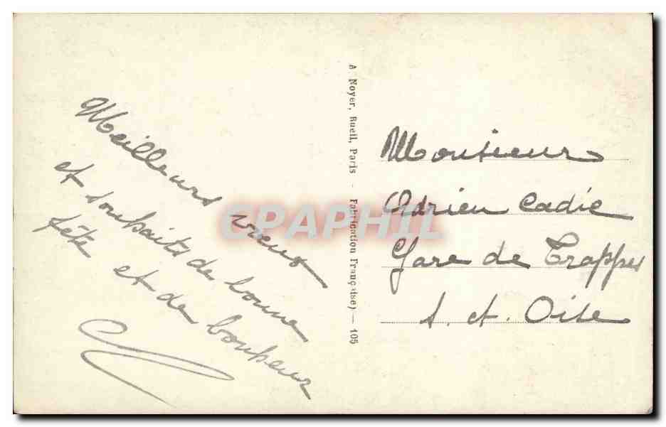 Jeune femme avec rose — éditeur A. Royer, Rue H. Paris — n° 105 — Rückseite