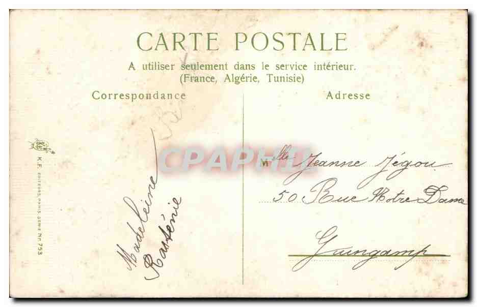 CPA Fantaisie Fleur Souvenir sincere — Verso