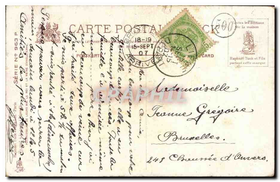 Jeune femme en chapeau vert — Frederique Vallet-Bisson — Série N° 963 — Verso