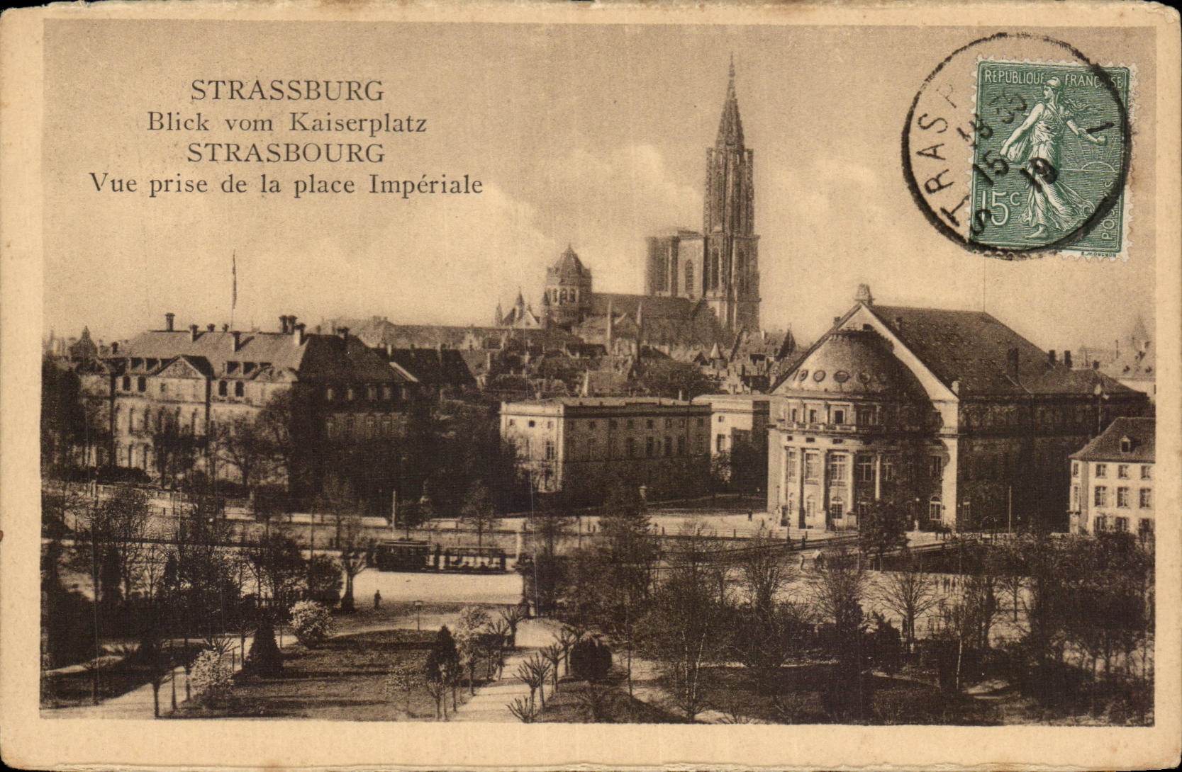 Strasbourg CPA Vue prise de la place imperiale