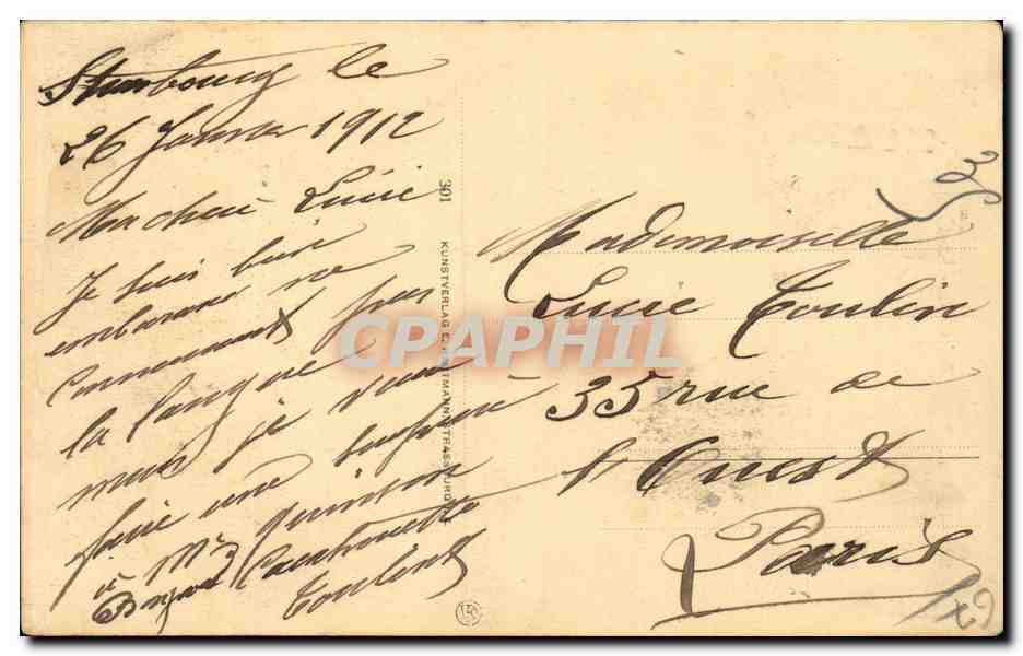 Strasbourg CPA cathedrale — Verso
