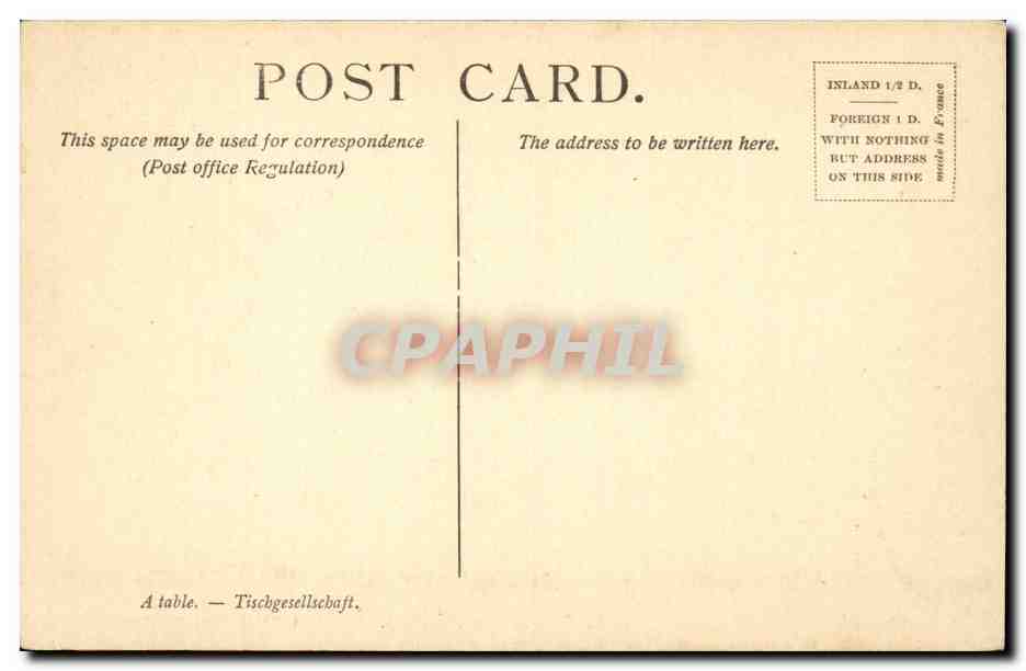 CPA Pot convivial prty National Gallery London Londres — Verso