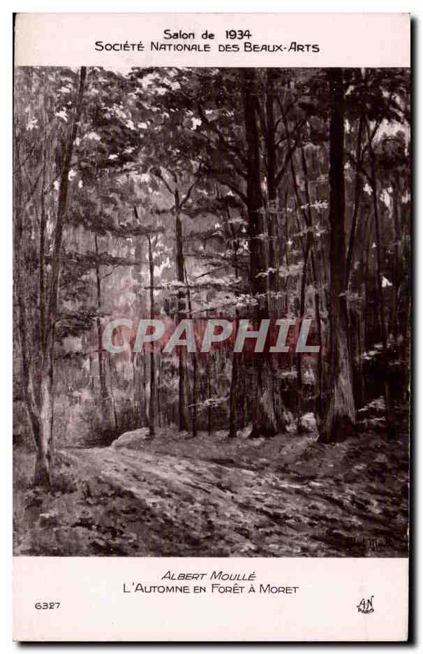 CPA Salon de 1934 Albert Moulle L'automne en foret a Moret