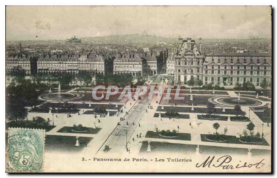 Paris CPA Panorama Les Tuileries