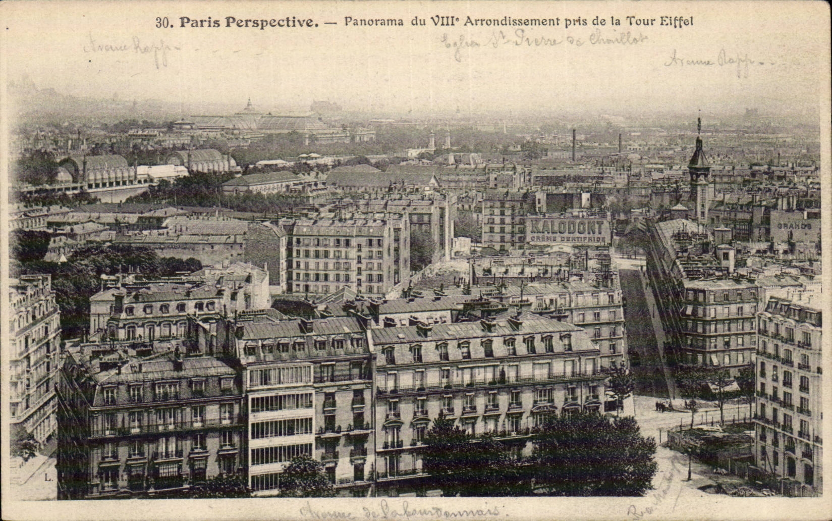 Paris CPA Panorama du 8eme pris de la Tour Eiffel