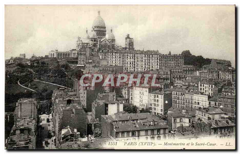 Paris CPA Montmartre et le SAcre Coeur