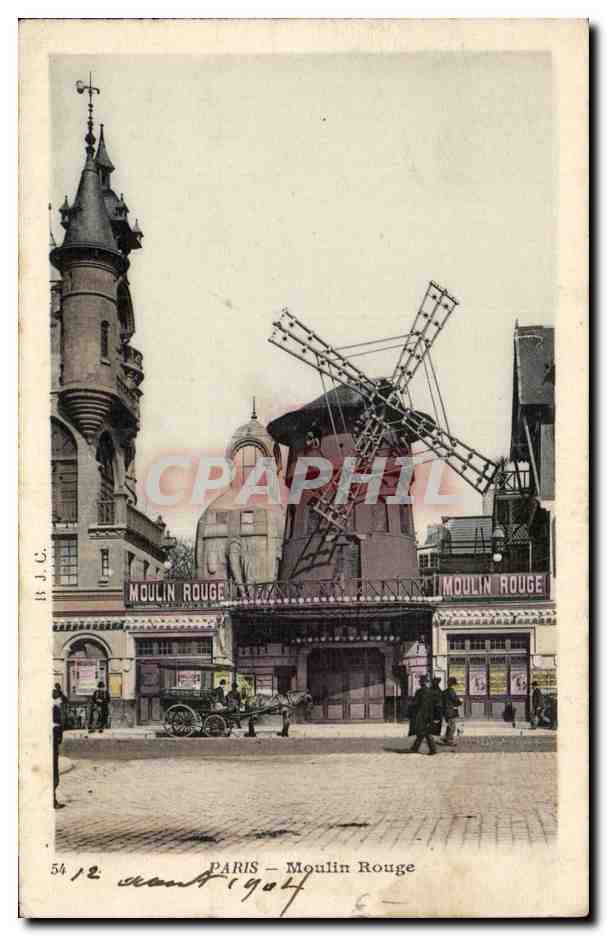 Paris CPA Moulin Rouge Redmill