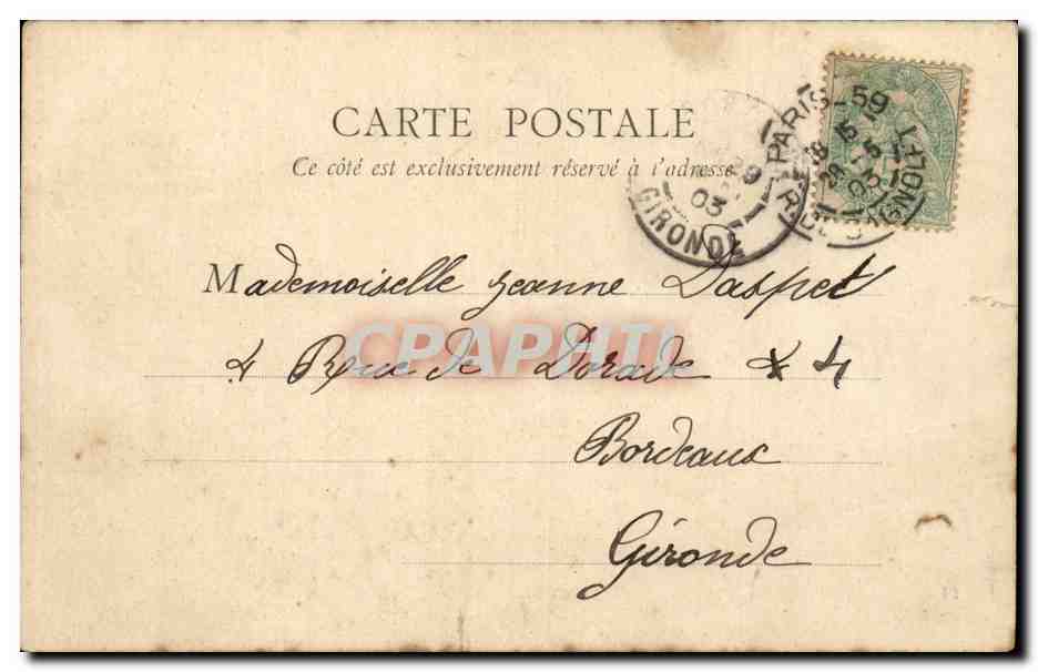 Paris CPA Opera — Rückseite