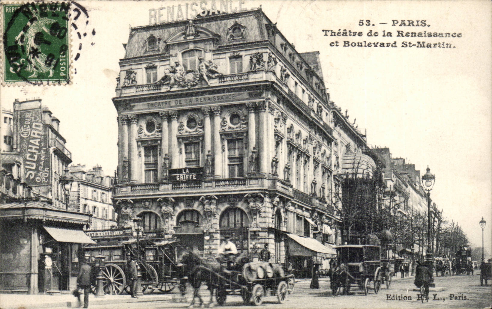 Paris CPA Theatre de la Renaissance et boulevard St Martin