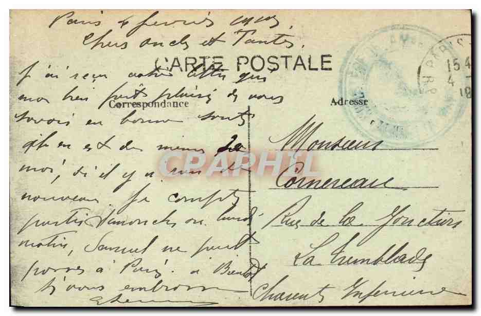 Paris CPA Gare St Lazare Cour de Rome — Verso