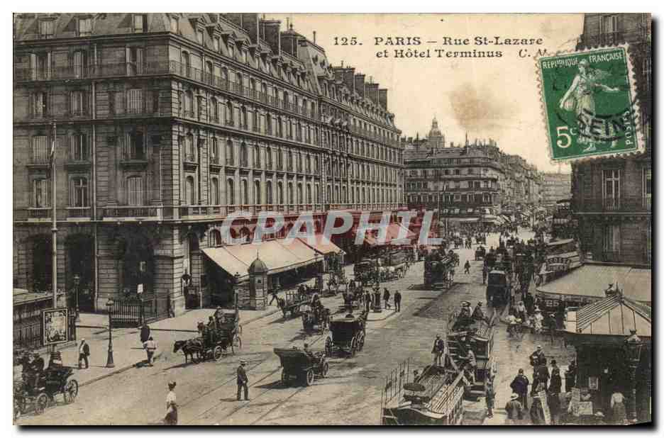 Paris - Rue St-Lazare et Hôtel Terminus — C.A. — n°125