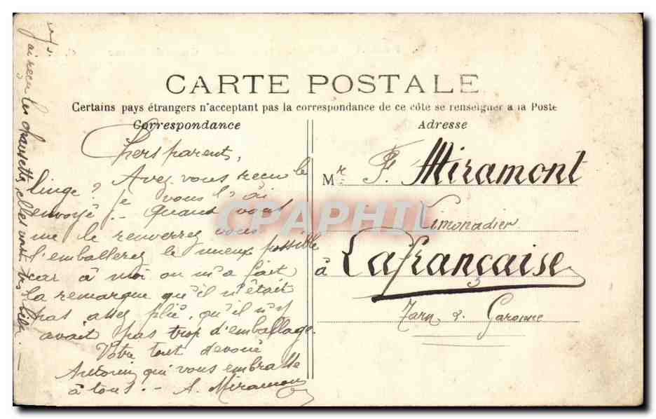 Paris CPA Gare St Lazare et cour de Rome — Verso