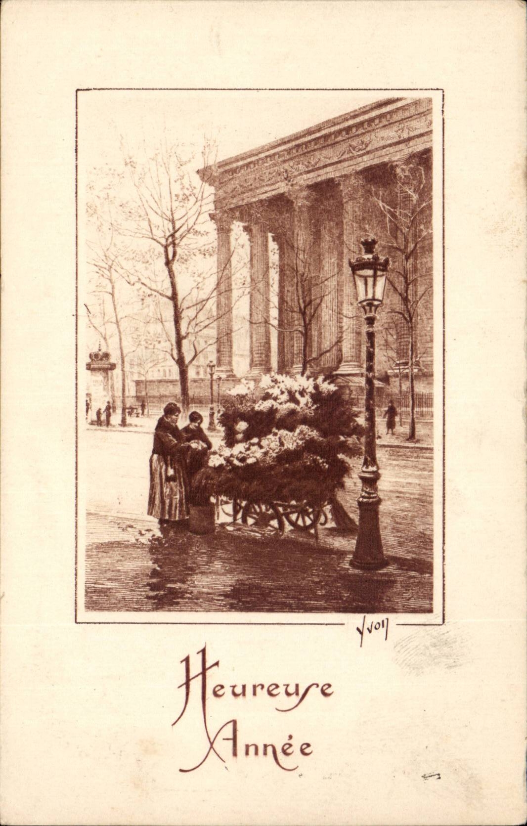 Paris CPA Eglise de la Madeleine Marchande de fleurs