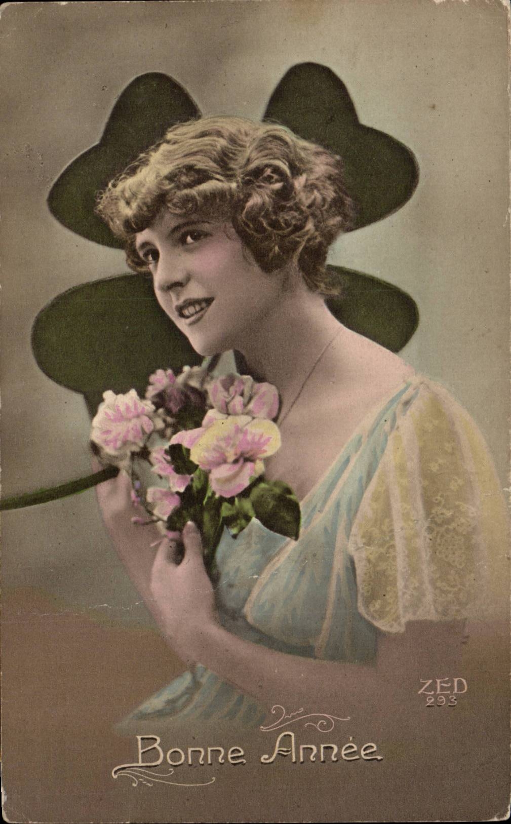 CPA Fantaisie Femme Bonne annee