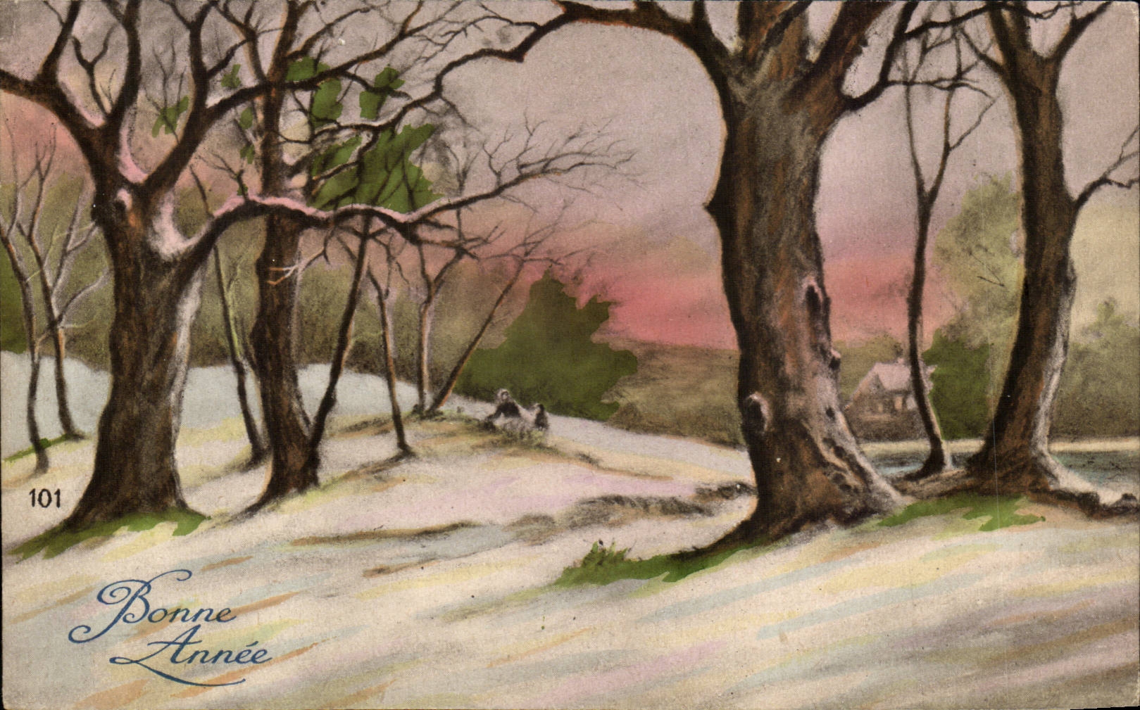 CPA Fantaisie Paysage sous la neige