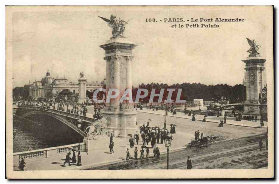 CPA Paris Le pont Alexandre et le petit palais
