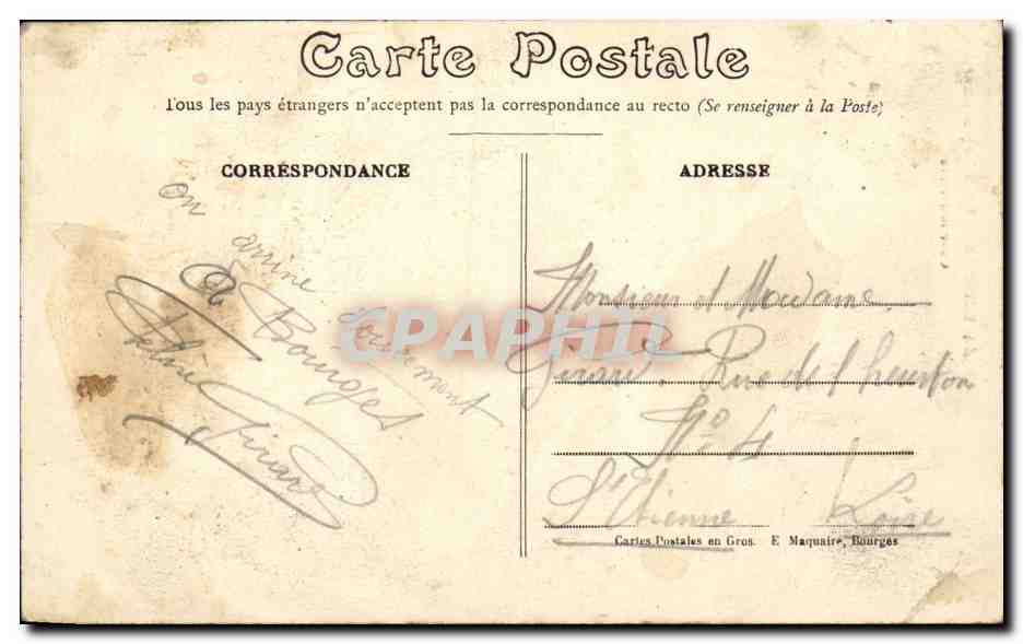 Bourges — Palais Jacques-Cœur — Cour intérieure — Publisher E. Maquaire, n°304 — Back