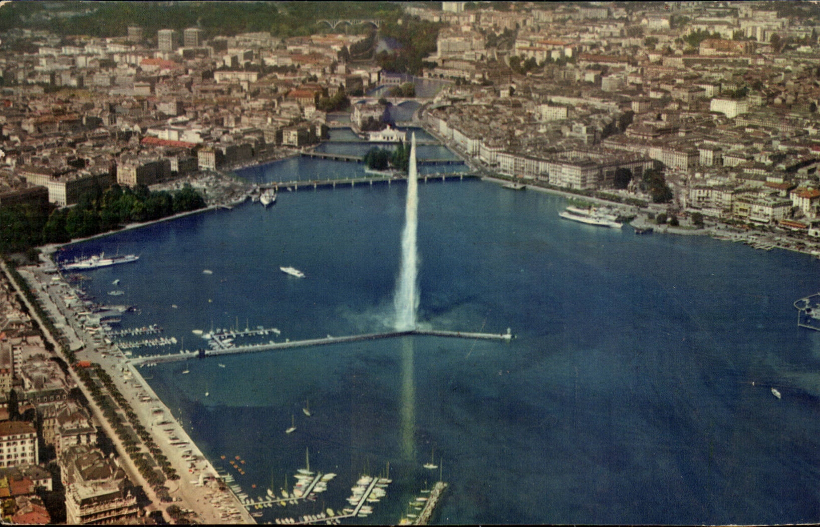 Genève — Vue aérienne de la Rade — Éditions Jaeger & Cie, n° 564