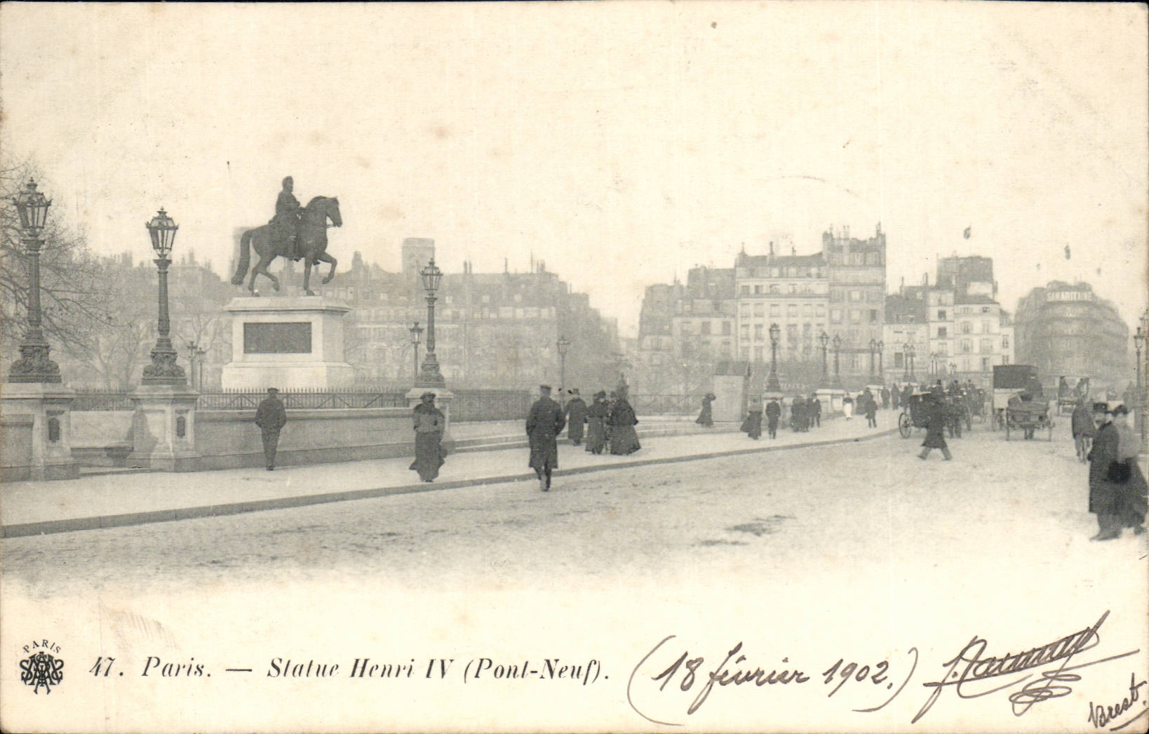 Paris CPA Statue Henri IV (pont neuf)