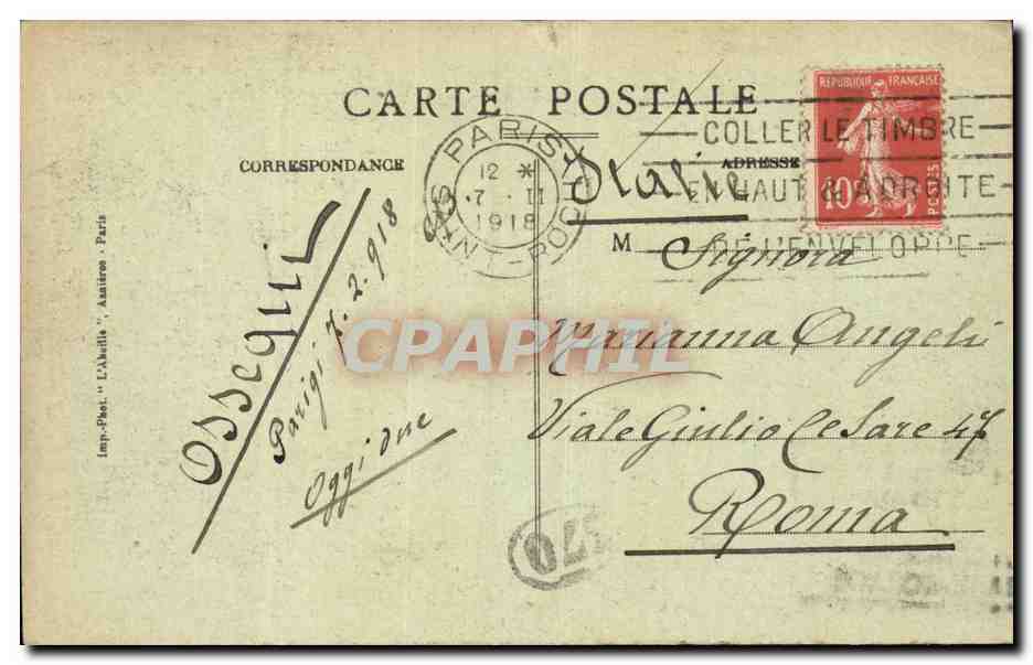 Paris CPA Bois de Boulogne Bagatelle Le chateau (cote Nord) — Rückseite