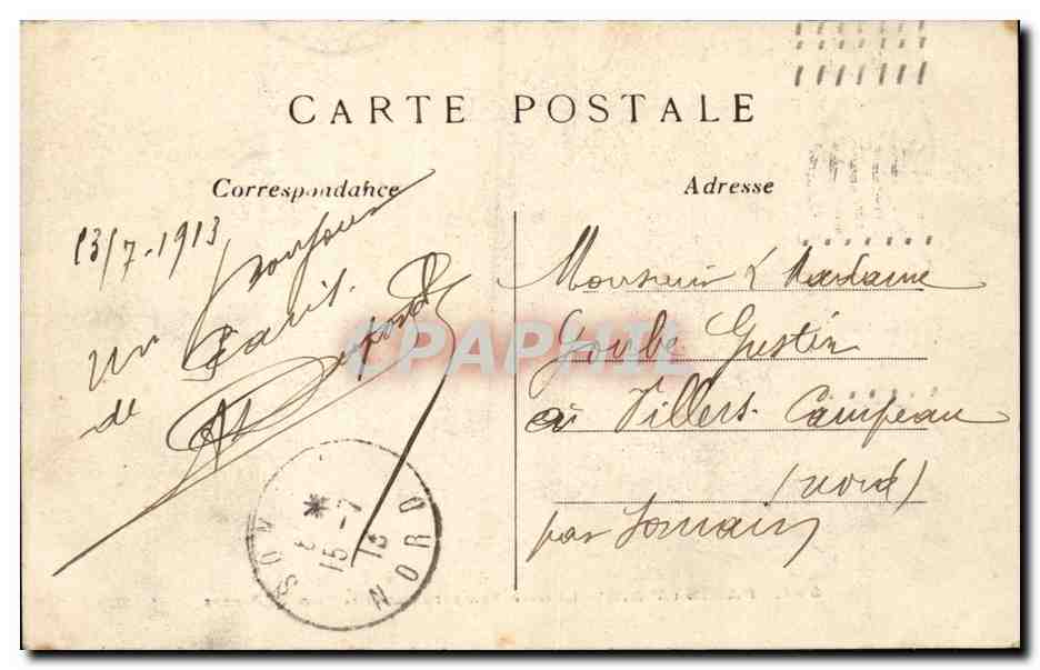 Paris CPA La gare Montparnasse et la place de Rennes — Rückseite