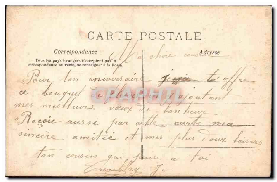Femme avec bouquet de roses — Paris — éditeur PARIS n° 865 — Verso