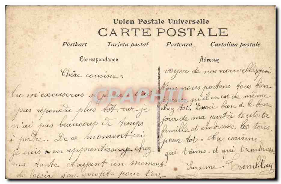 CPA Fantaisie Femme — Verso