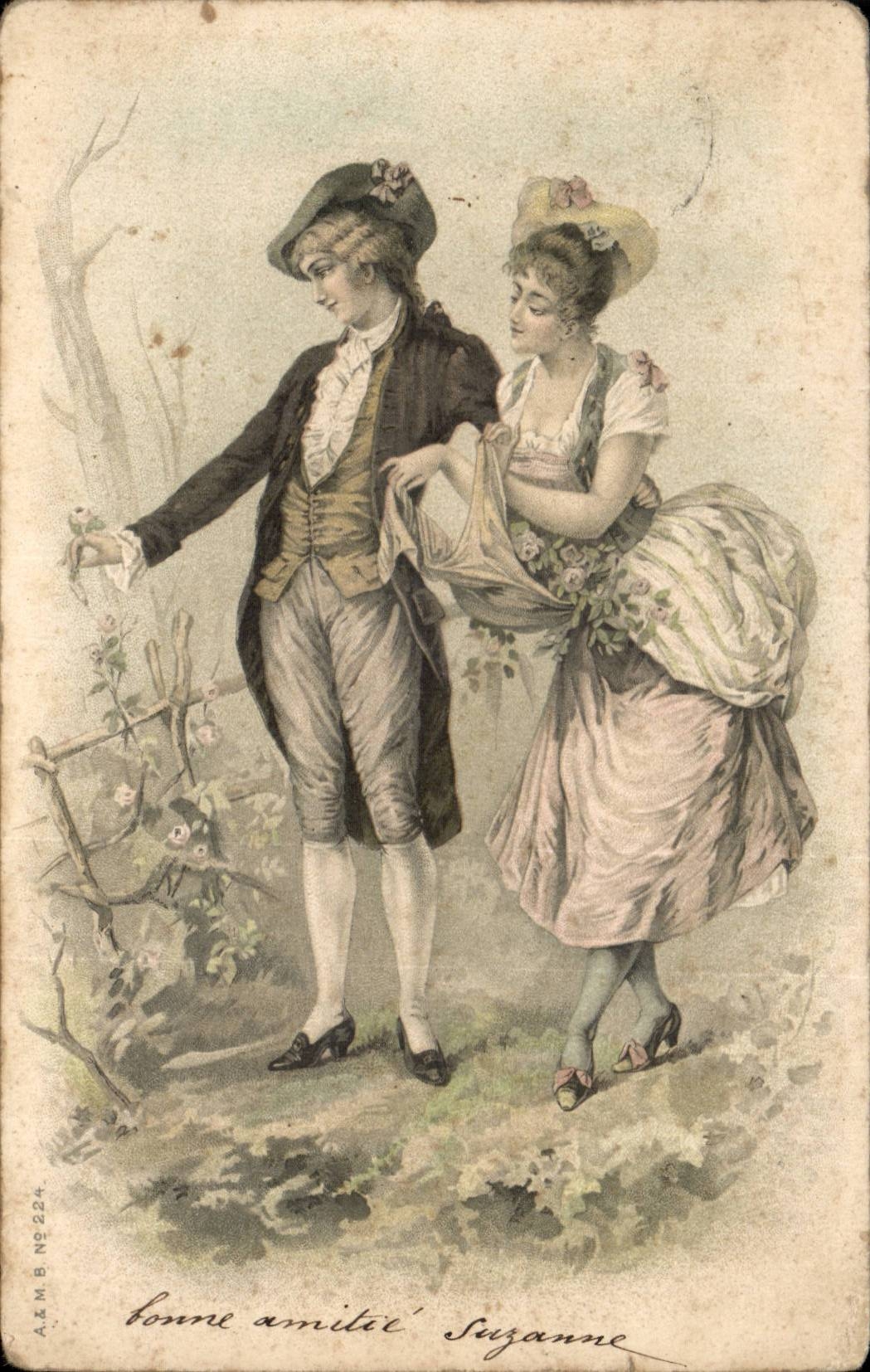 Jeune couple en tenue d'époque — A.Z.M.B. N° 6224 — A.Z.M.B.