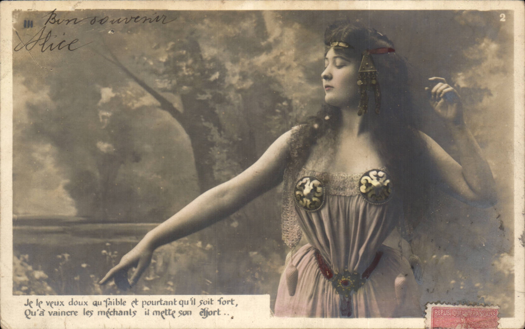 Woman in Oriental Costume — poetic text — unknown publisher, series number 2