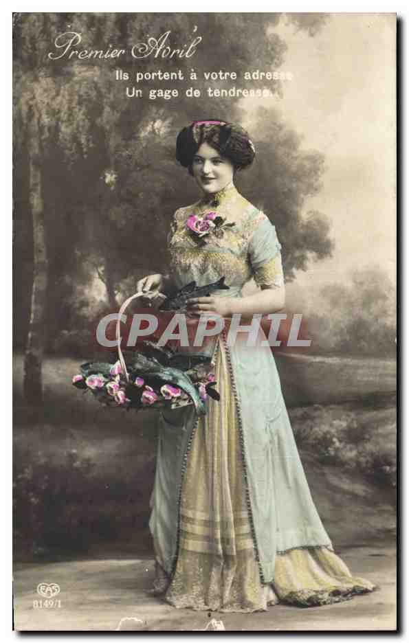 CPA Fantaisie Femme Premier avril