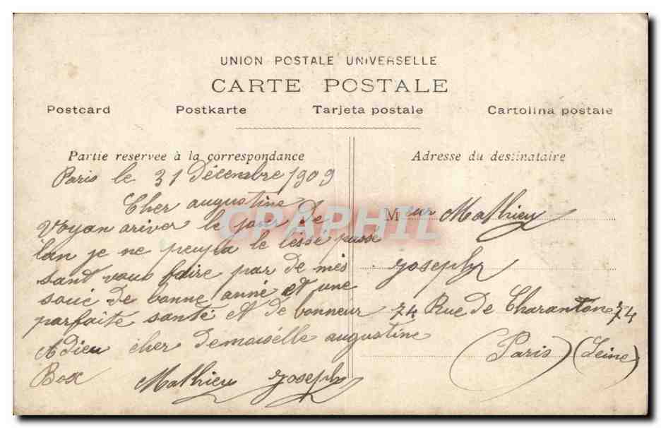 CPA Fantaisie Bonne annee Fer a cheval — Rückseite