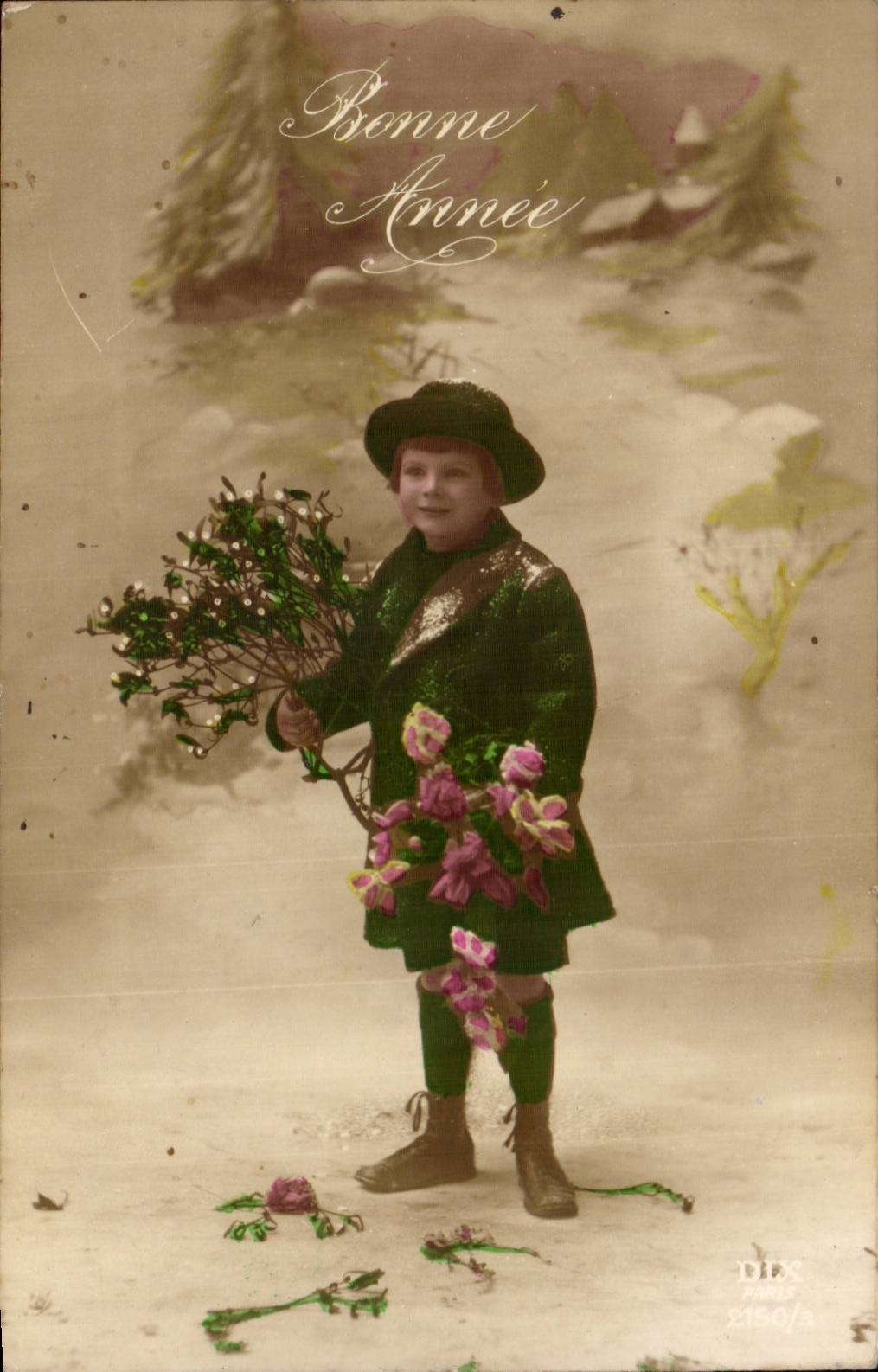 CPA Fantaisie Bonne annee Enfant 
