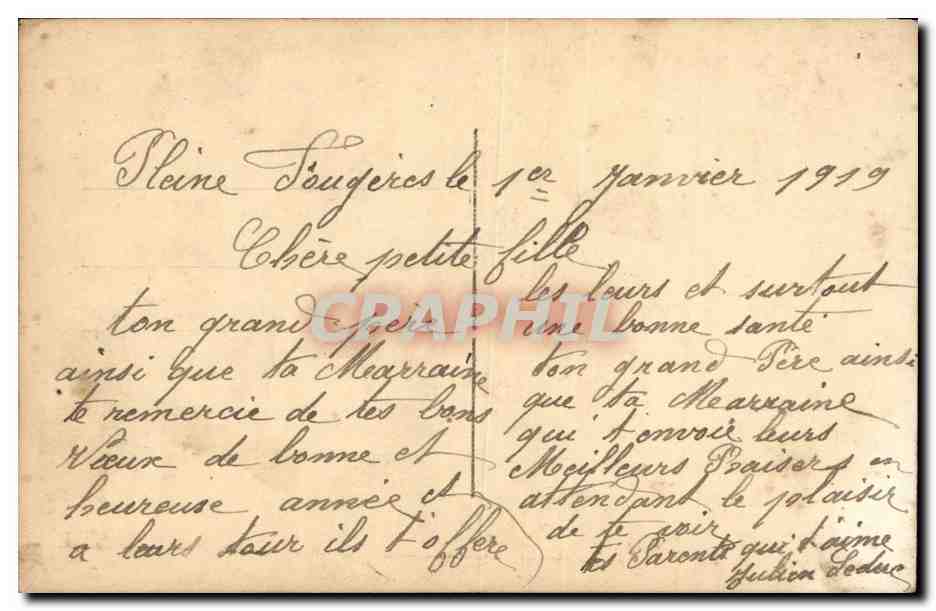 CPA Fantaisie Bonne annee Enfant  — Rückseite