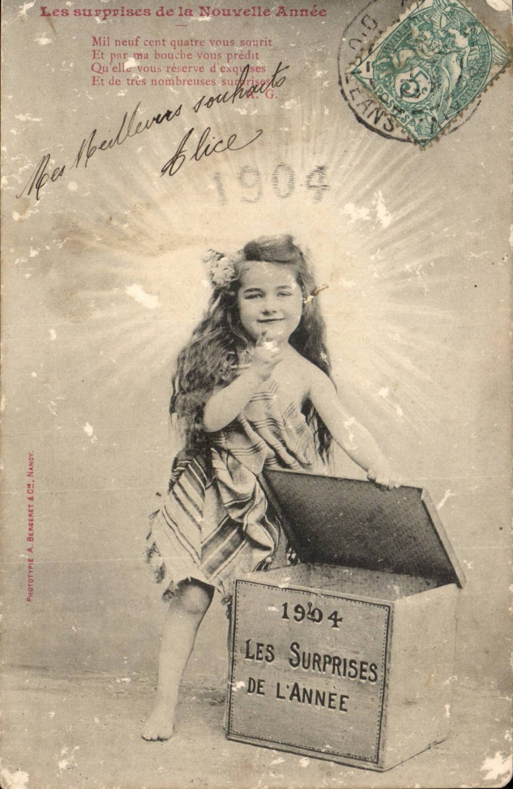 CPA Fantaisie Enfant Les surprises de la nouvelle annee 1904