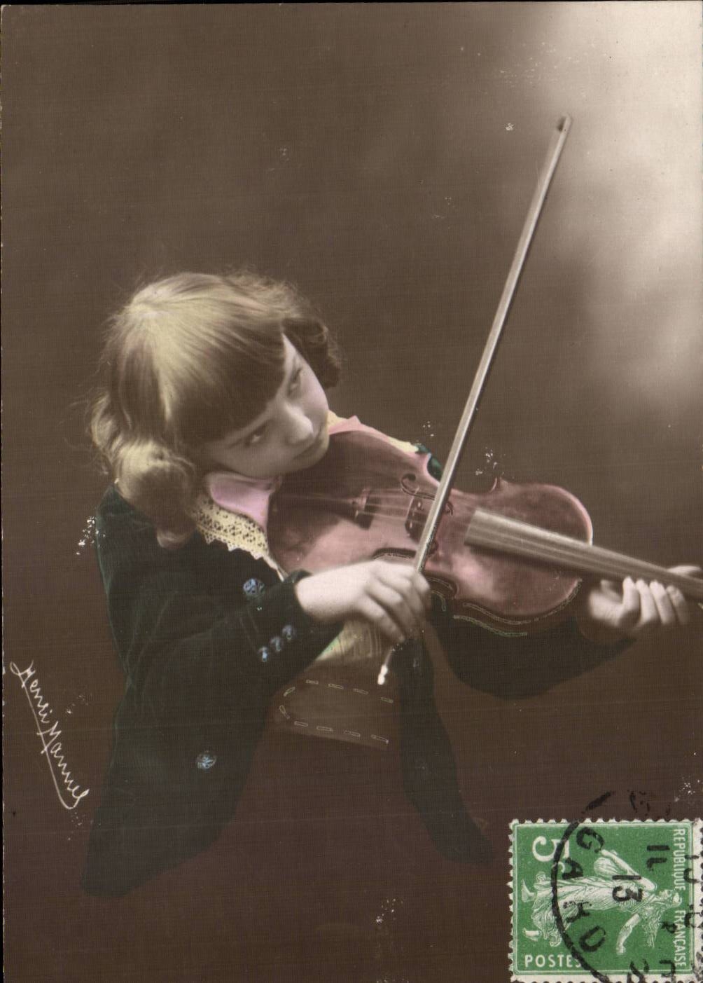 CPA Fantaisie Enfant Violon