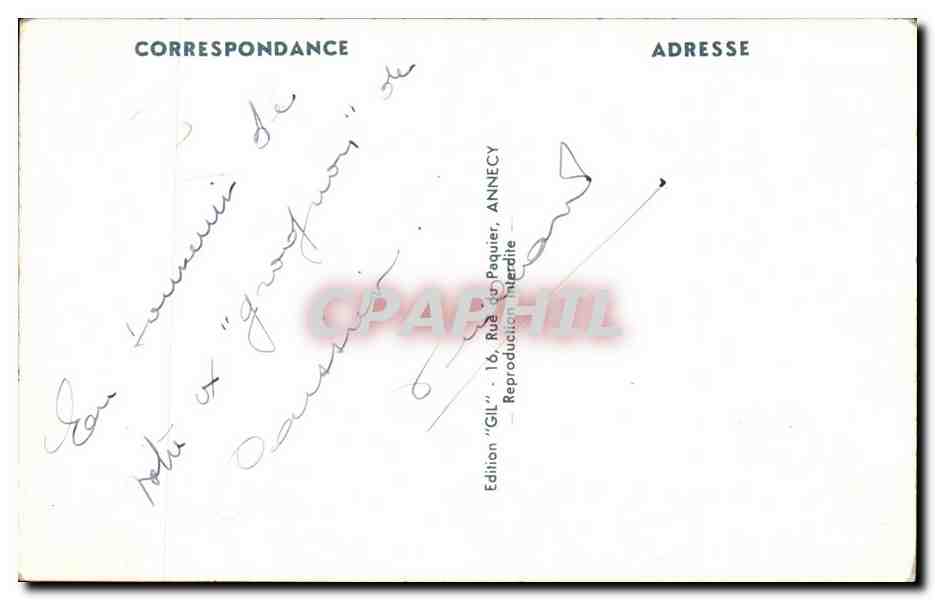 CPA Aix les Bains Le lac du Bourget et la dent du chat — Rückseite