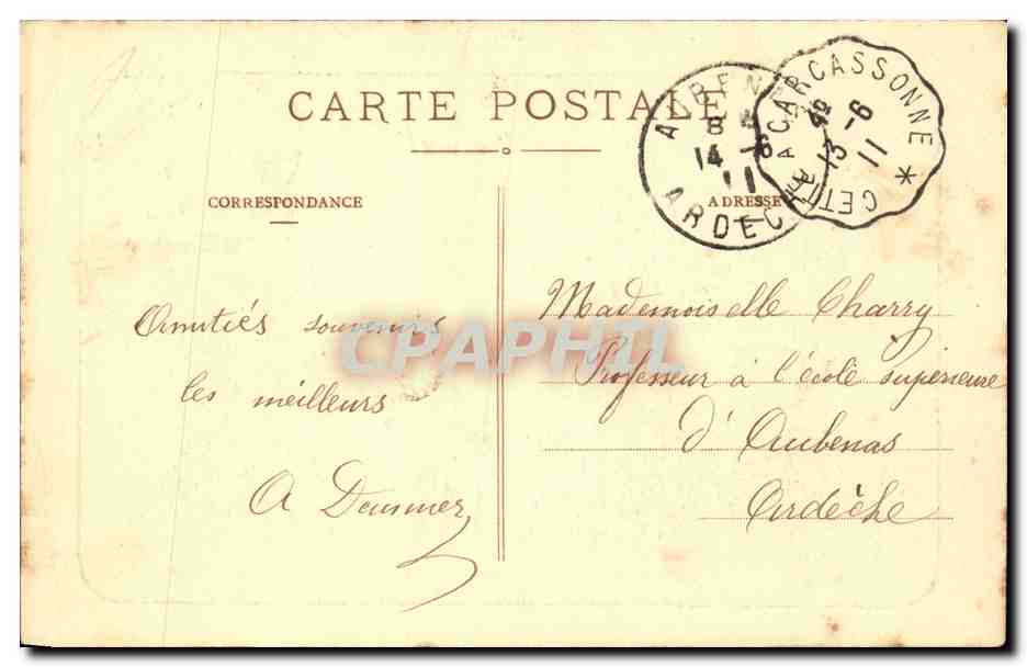 Cité de Carcassonne — L'Aude, Pont Neuf et la Cité — E. Roudière, éditeur — Verso