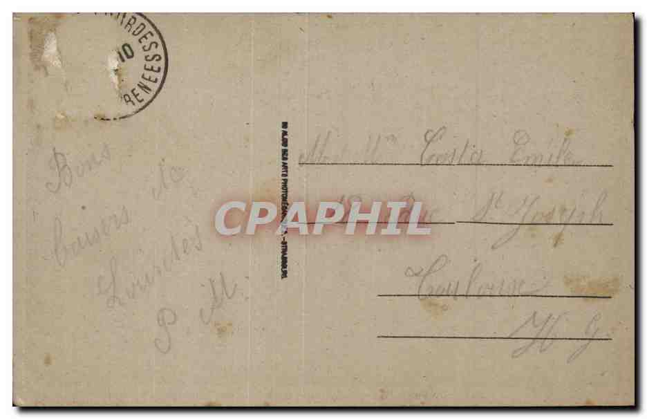 CPA Lourdes Souvenir du pelerinage — Verso