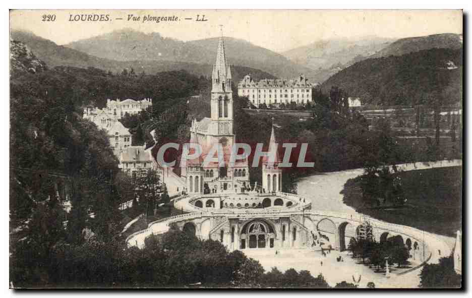 CPA Lourdes Vue plongeante