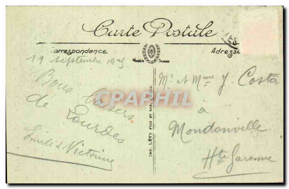CPA Lourdes GRottes du loup Entree — Verso